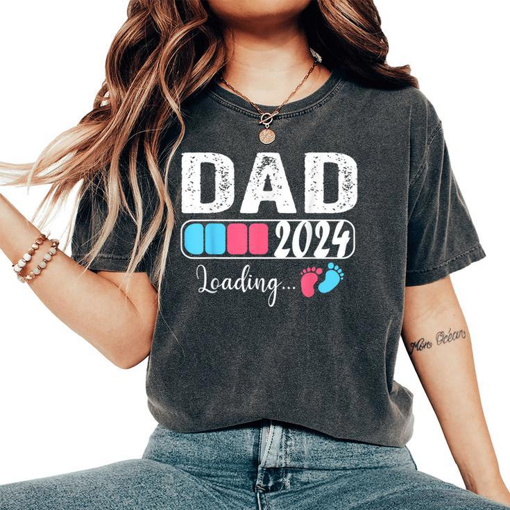 Dad 2024 Loading A Girl Or A Boy Baby Pregnancy Announcement Women's Oversized Comfort T-Shirt