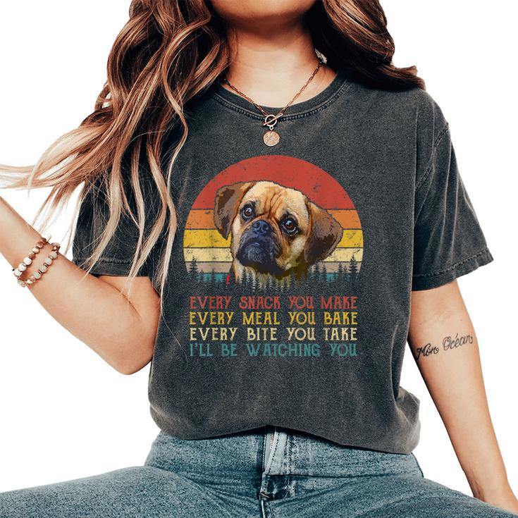 Every Snack You Make Puggle Dog Dog Mom Dog Dad Women's Oversized Comfort T-Shirt