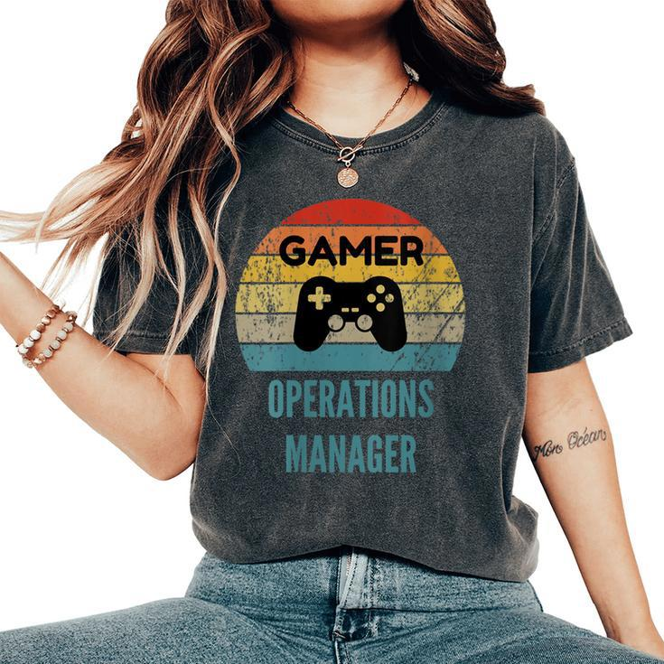 Gamer Operations Manager Vintage 60S 70S Gaming Women's Oversized Comfort T-Shirt