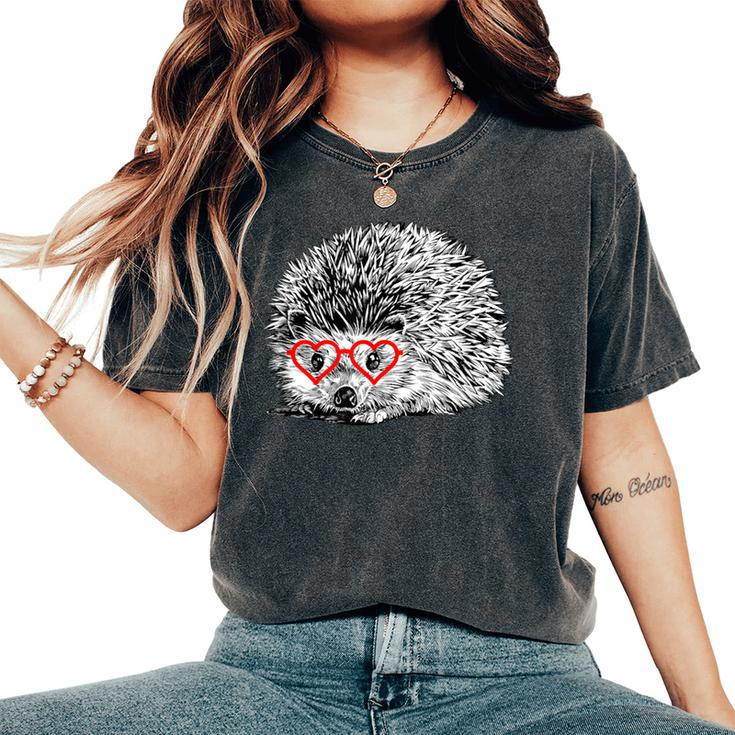 Hedgehog Valentines Day Pet Mom Animal Lover Women's Oversized Comfort T-Shirt
