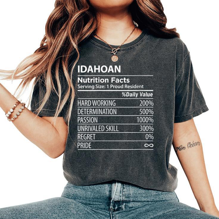 Idahoan Nutrition Facts Idaho Pride Women's Oversized Comfort T-Shirt