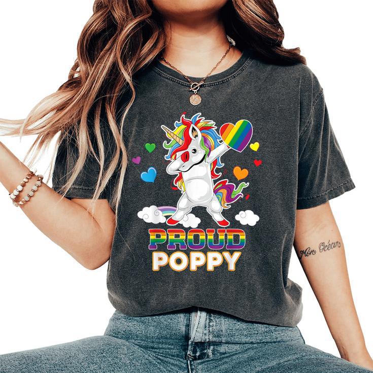 I'm A Proud Lgbt Gay Poppy Pride Dabbing Unicorn Rainbow Les Women's Oversized Comfort T-Shirt