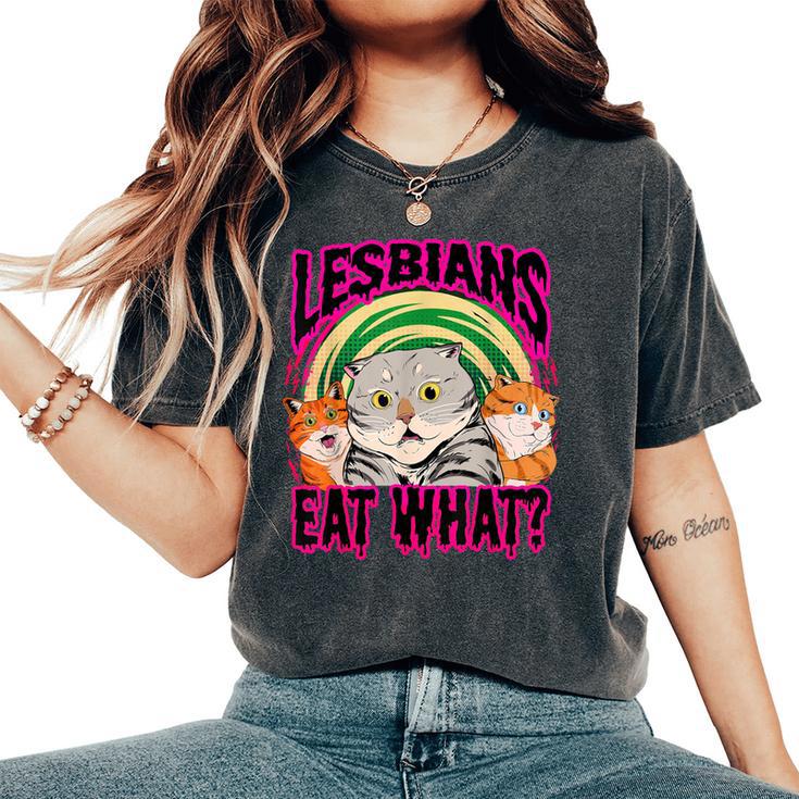 Lesbians Eat What Cats Love Cute Boy Women's Oversized Comfort T-Shirt