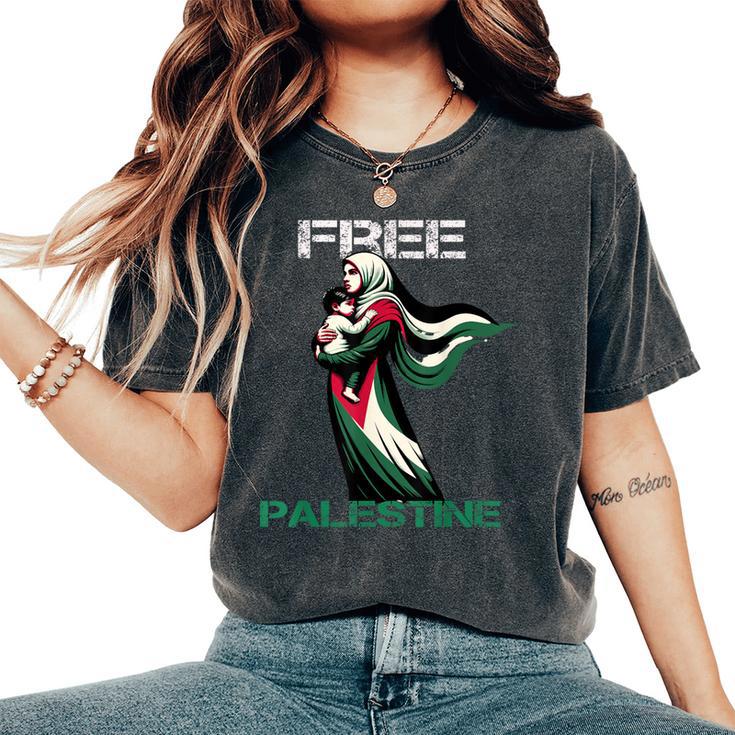 I Love Free Palestine Mother Children Gaza Strip Palestinian Women's Oversized Comfort T-Shirt