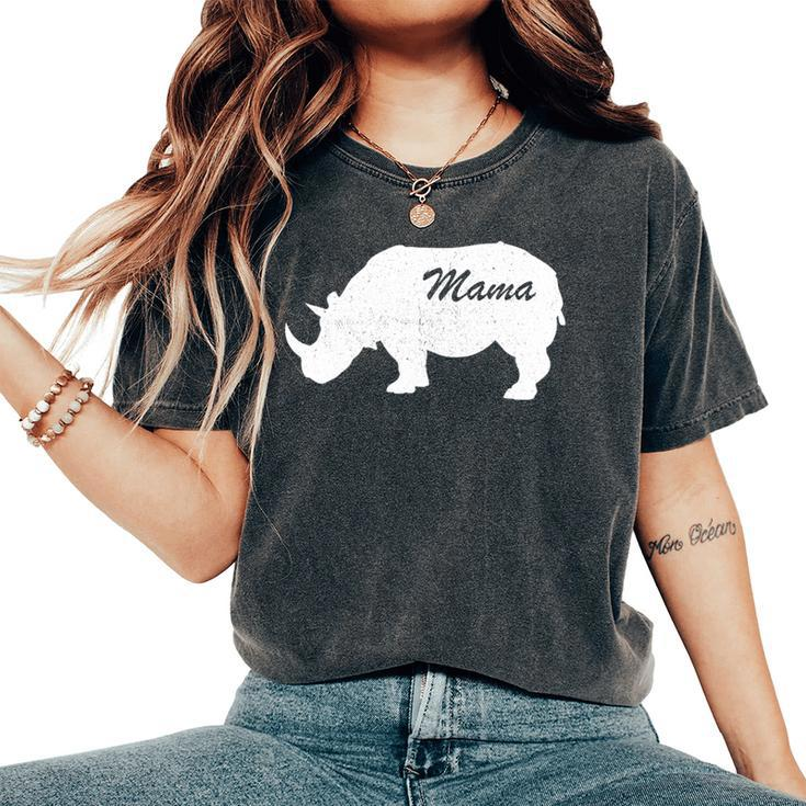 Mama Rhino Animal Father Mother Day Cute Son Daughter Women's Oversized Comfort T-Shirt