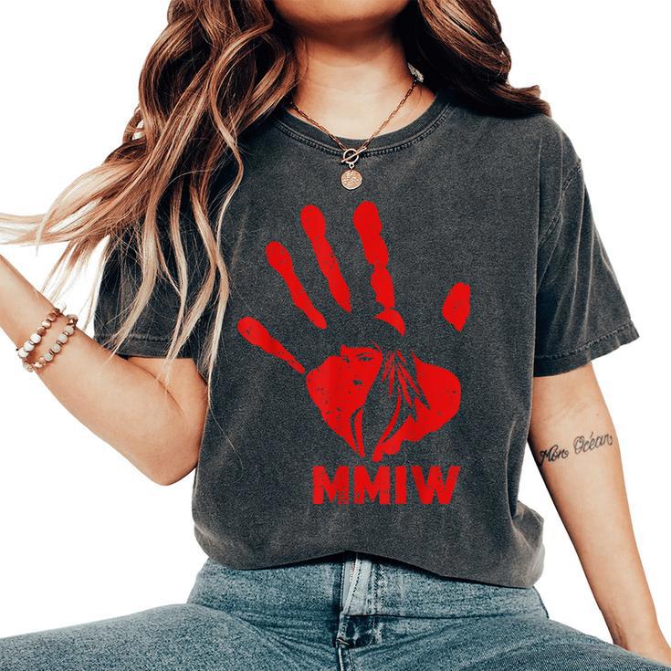 Mmiw Missing Murdered Indigenous Sisters Red Handprint Women's Oversized Comfort T-Shirt