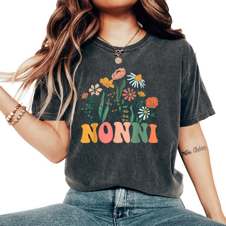 New Nonni Wildflower First Birthday & Baby Shower Women's Oversized Comfort T-Shirt