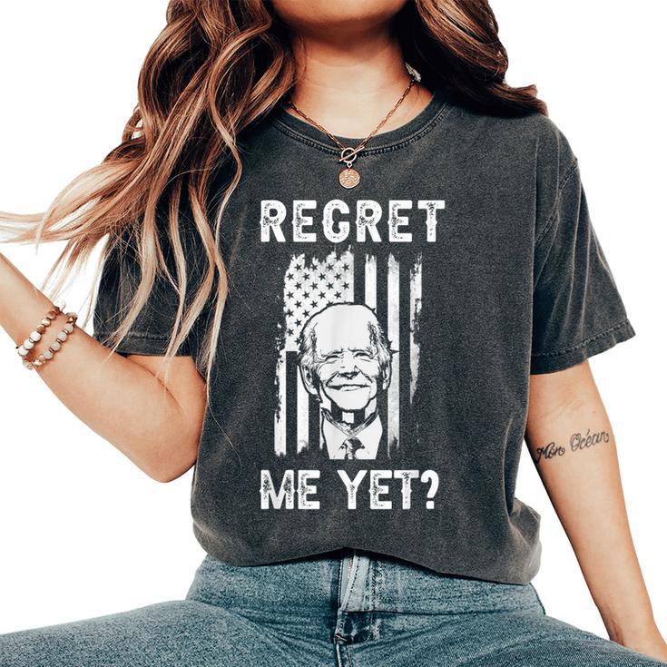 Regret Me Yet Sarcastic Let's Go Brandon Usa Flag Women's Oversized Comfort T-Shirt