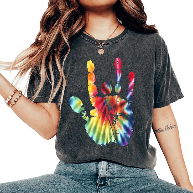 Retro Tie Dye Jerry Hand Women's Oversized Comfort T-Shirt