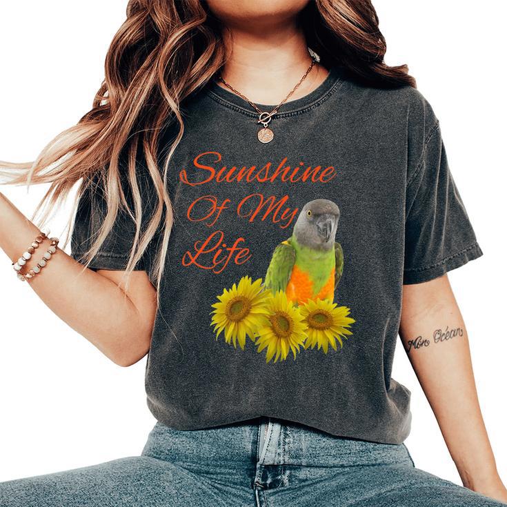 Senegal Parrot Sunshine Sunflower Women's Oversized Comfort T-Shirt