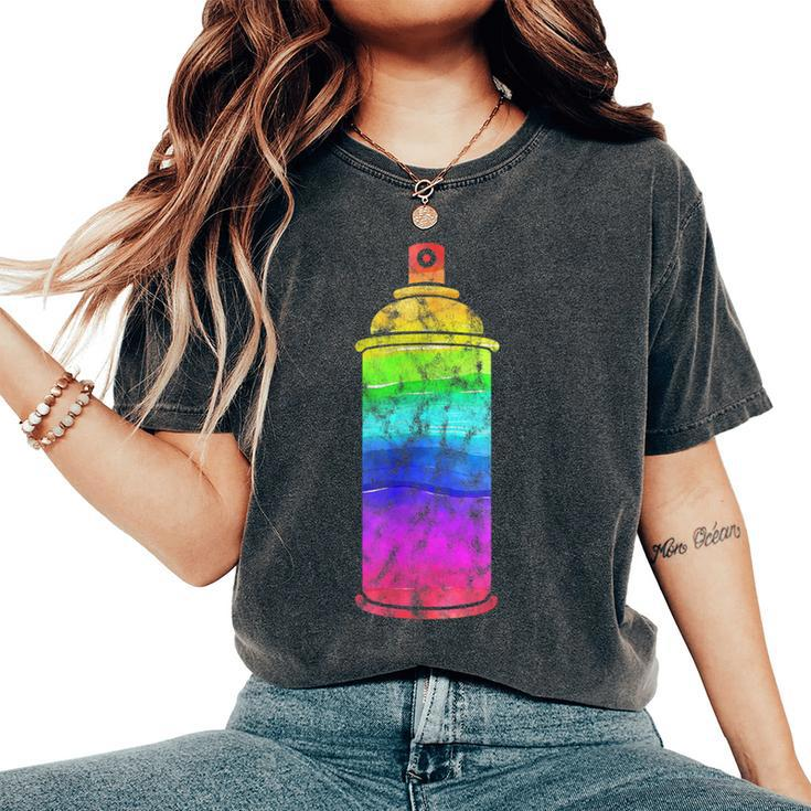 Spray Can Graffiti In Rainbow Colors Women's Oversized Comfort T-Shirt