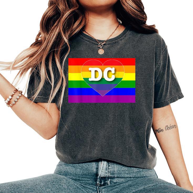 Washington Dc Gay Pride Rainbow Flag Lgbt Women's Oversized Comfort T-Shirt