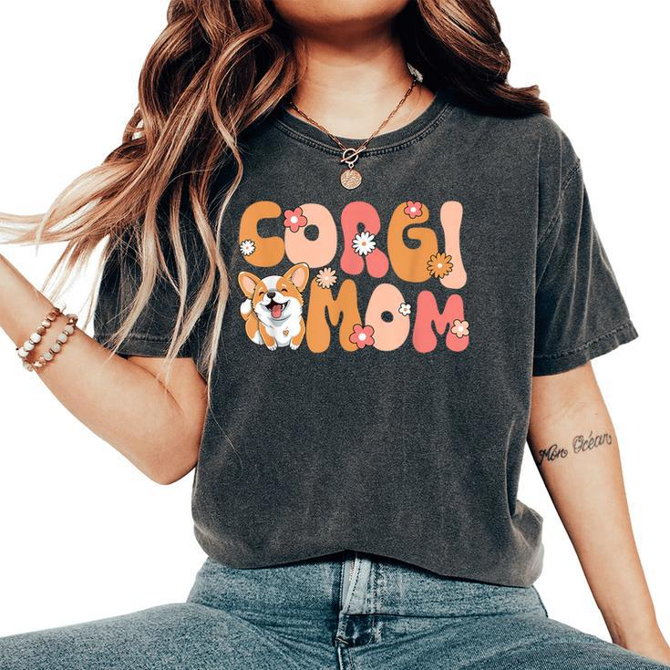 Welsh Corgi Pembroke Groovy World's Best Corgi Mom Women's Oversized Comfort T-Shirt