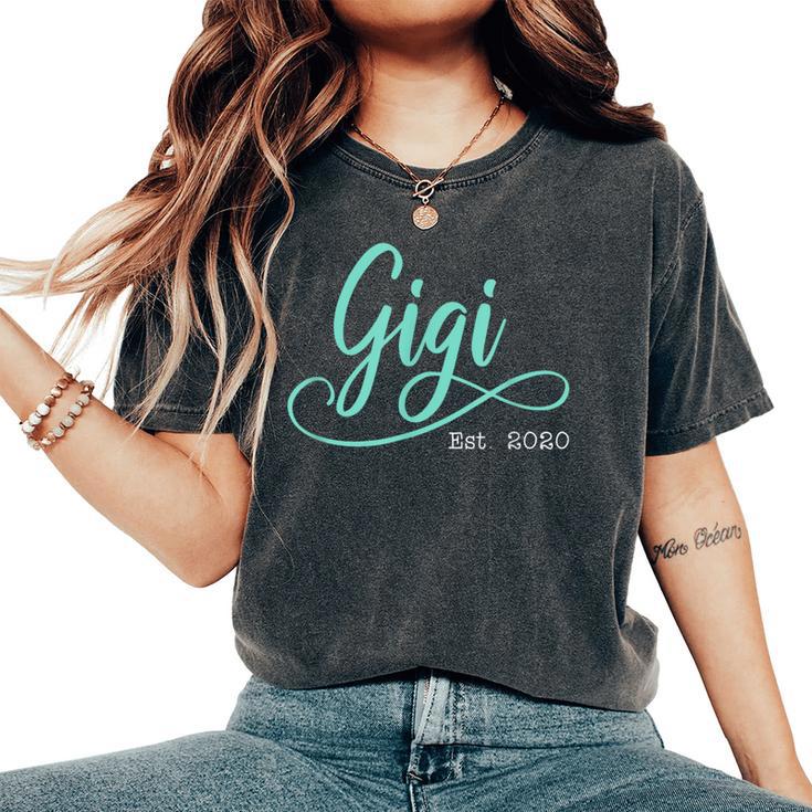 Women's Gigi Est Established 2020 Grandmother Women's Oversized Comfort T-Shirt