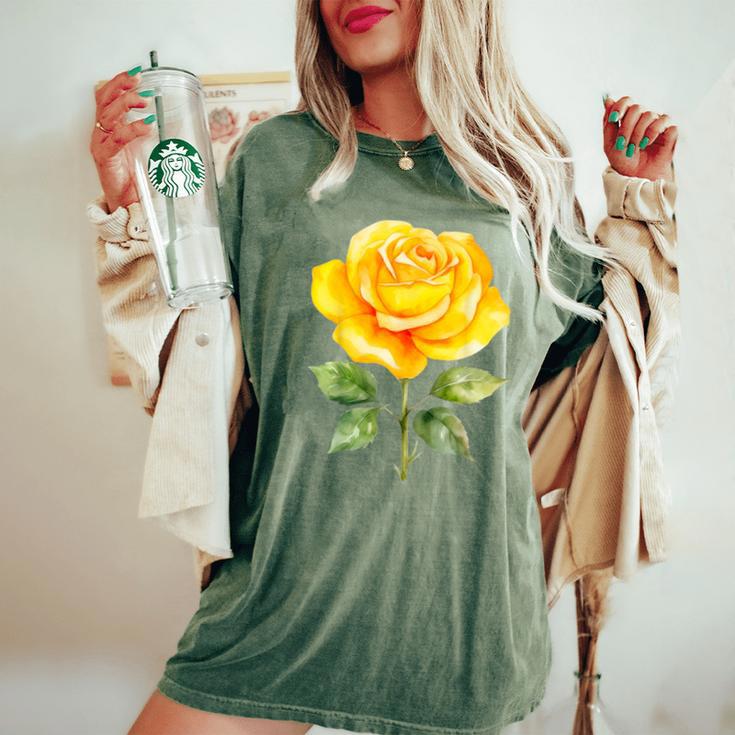 Yellow Rose Flower Hot Topic Women's Oversized Comfort T-Shirt