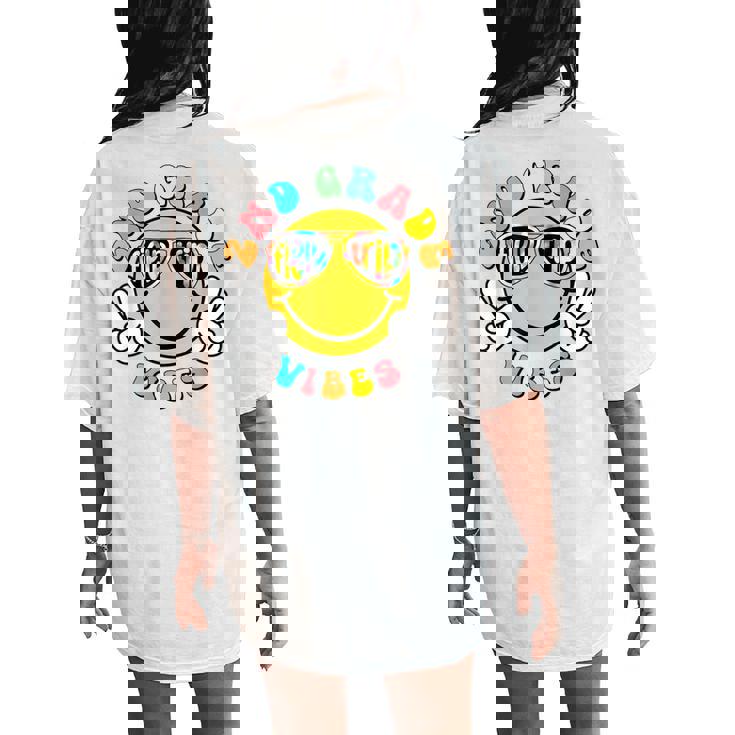 2Nd Grade School Field Trip Vibes Groovy Field Day 2024 Women's Oversized Comfort T-Shirt Back Print