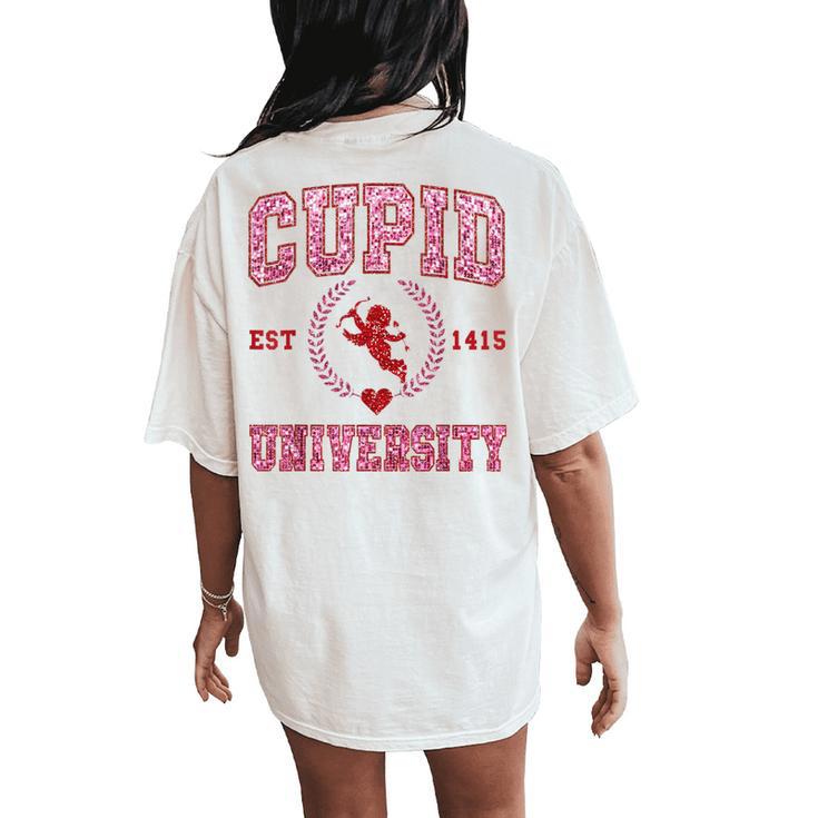 Cupid University Est 1415 Valentine Couple Boys Girls Women's Oversized Comfort T-Shirt Back Print