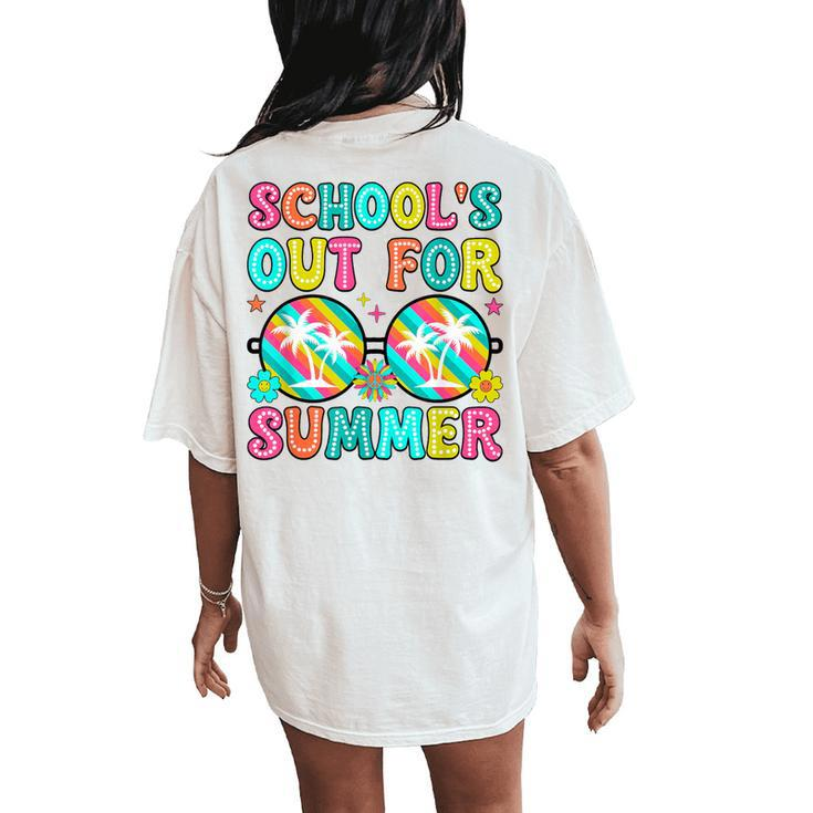 Cute Schools Out For Summer Last Day Of School Teacher Boy Women's Oversized Comfort T-Shirt Back Print