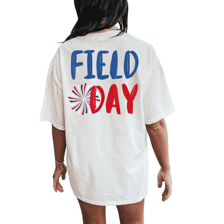 Field Day Red White And Blue Student Teacher Women's Oversized Comfort T-Shirt Back Print