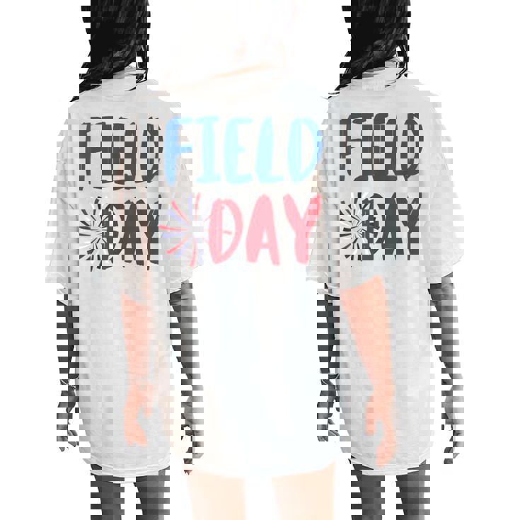 Field Day Red White And Blue Student Teacher Women's Oversized Comfort T-Shirt Back Print