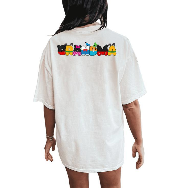 Grandma Of The Birthday Girl Mouse Family Matching Women's Oversized Comfort T-Shirt Back Print