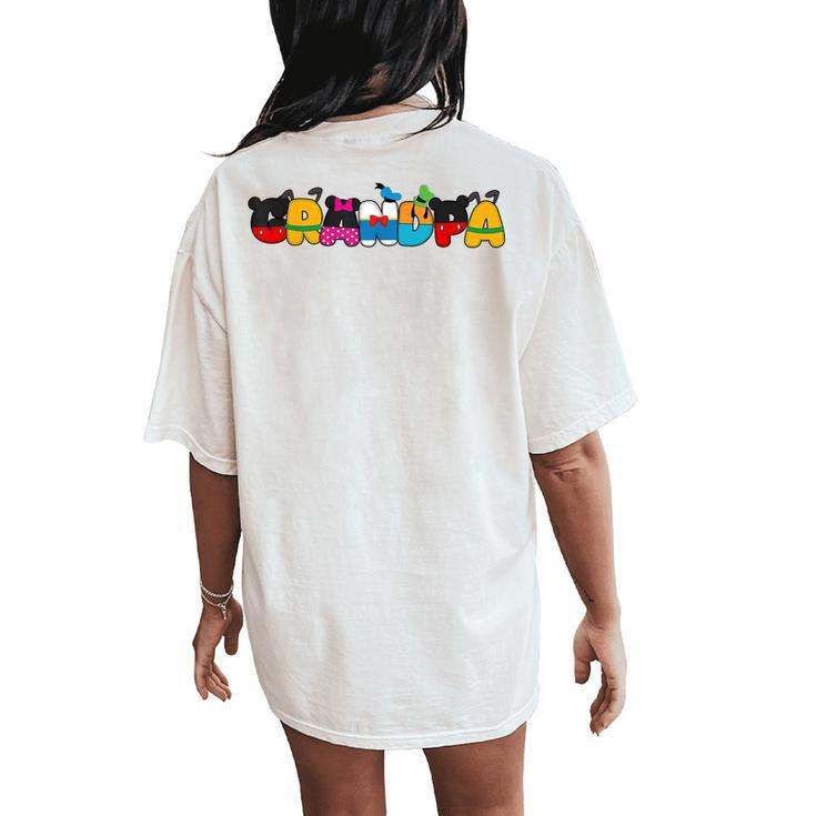 Grandpa Of The Birthday Girl Mouse Family Matching Women's Oversized Comfort T-Shirt Back Print
