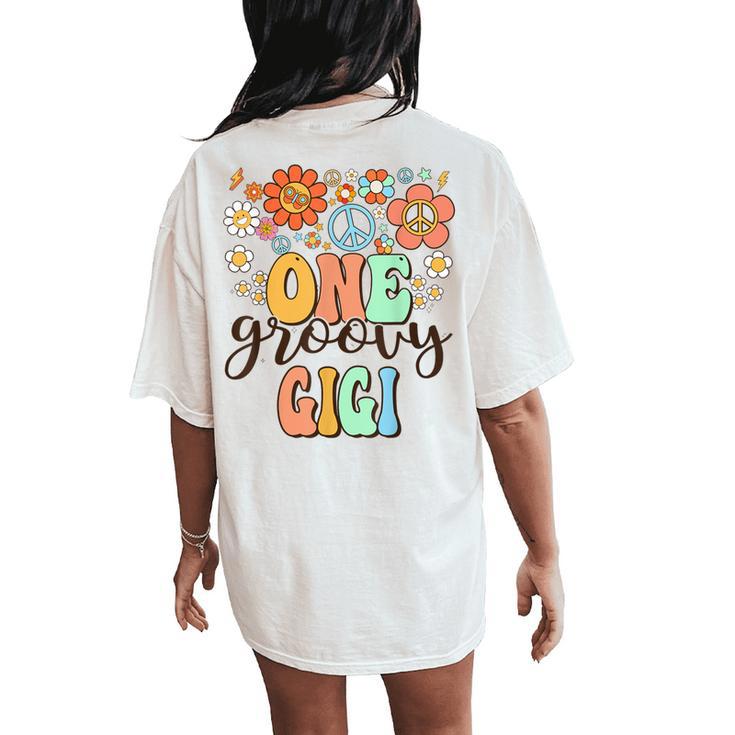 Groovy Gigi Retro Grandma Birthday Matching Family Party Women's Oversized Comfort T-Shirt Back Print