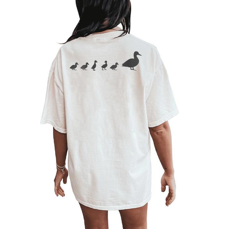 Mama Duck 5 Ducklings Animal Family G Women's Oversized Comfort T-Shirt Back Print