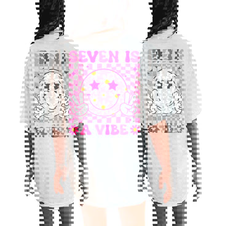 Seven Is A Vibe Birthday Groovy 7 Year Old Girl 7Th Birthday