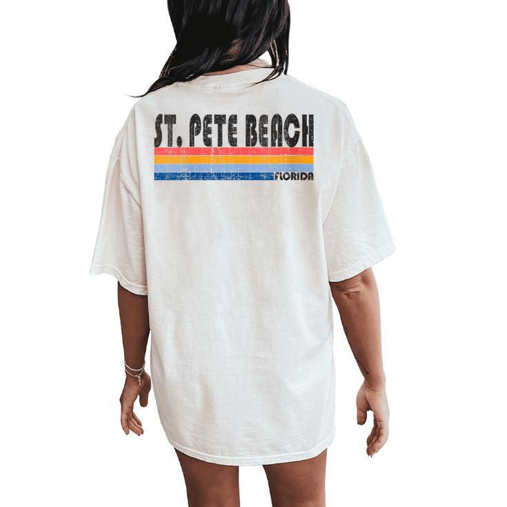 Show Your St Pete Beach Fl Hometown Pride With This Retro Women's Oversized Comfort T-Shirt Back Print