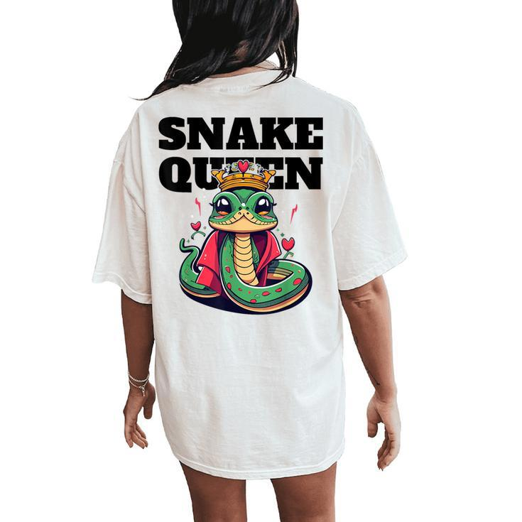 Snake Queen Girls Snake Lover Snake Women's Oversized Comfort T-Shirt Back Print
