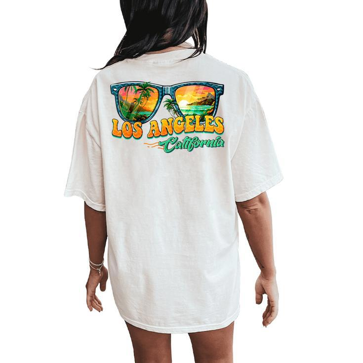 Summer Vacation Sunglasses Los Angeles California Women Women's Oversized Comfort T-Shirt Back Print