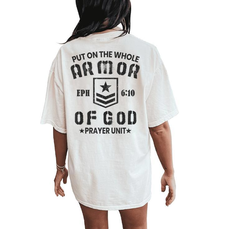 Armor Of God Christian Worship Bible Verse Women's Oversized Comfort T-Shirt Back Print