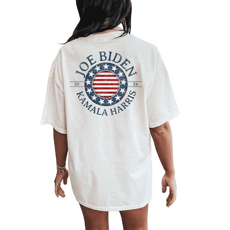 Biden Harris 2024 Political Voter Pro-Democrat Liberal Women's Oversized Comfort T-Shirt Back Print