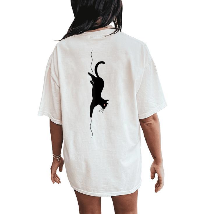 Cat Silhouette For Cat And Animal Lovers Cats Mom And Dad Women's Oversized Comfort T-Shirt Back Print