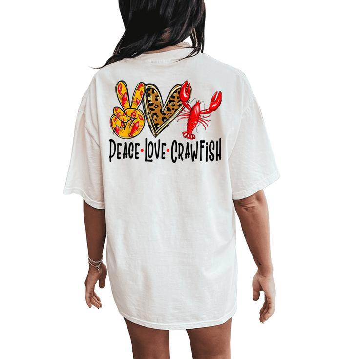 Crawfish Outfit Girl Craw Fish Season Leopard Love Women's Oversized Comfort T-Shirt Back Print