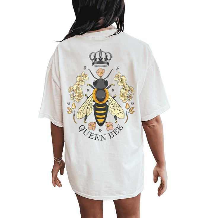 Crown Queen Bee Women's Oversized Comfort T-Shirt Back Print