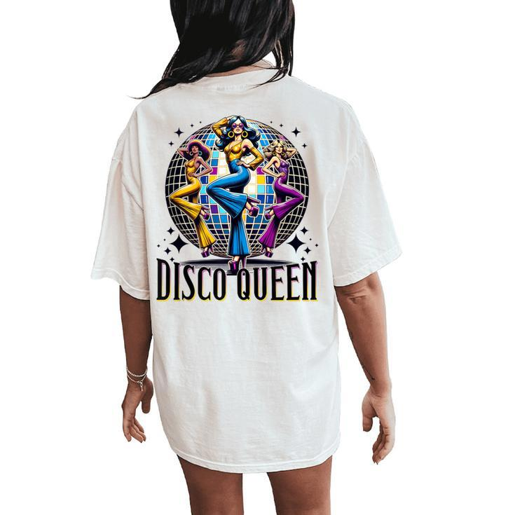 Disco Queen 70'S 80'S Retro Vintage Costume Disco Dance Women's Oversized Comfort T-Shirt Back Print