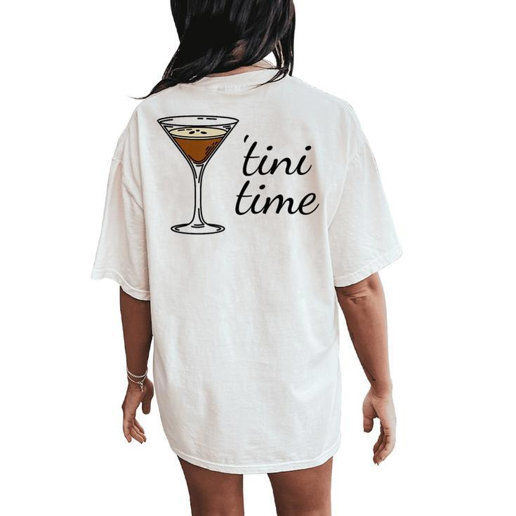 Espresso Martini Drinking Coffee Lovers Cocktail Bartender Women's Oversized Comfort T-Shirt Back Print