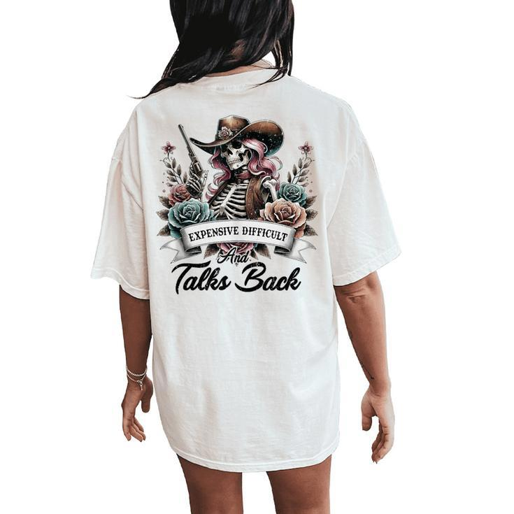 Expensive Difficult And Talks Back Messy Bun Women's Oversized Comfort T-Shirt Back Print