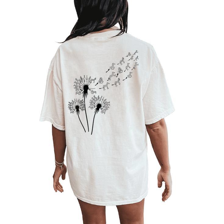 Flower Dandelion Zebras For Zebra Lover Zebra Women's Oversized Comfort T-Shirt Back Print