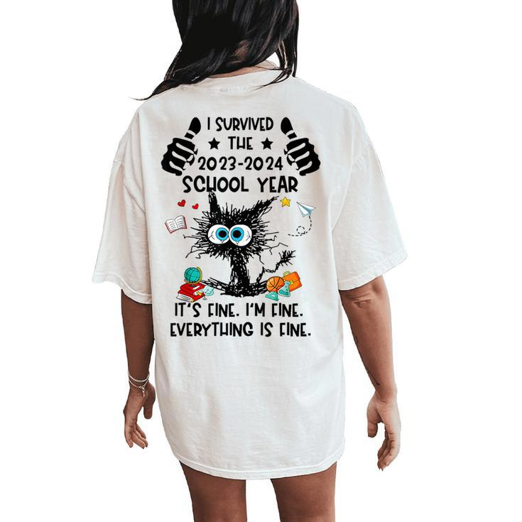 End Of Year School Survivor Last Day Of School Teacher Women's Oversized Comfort T-Shirt Back Print