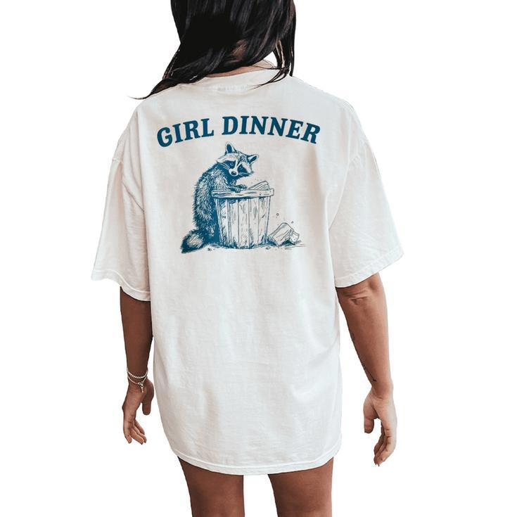 Trash Panda Girl Dinner Raccoon Women's Oversized Comfort T-Shirt Back Print