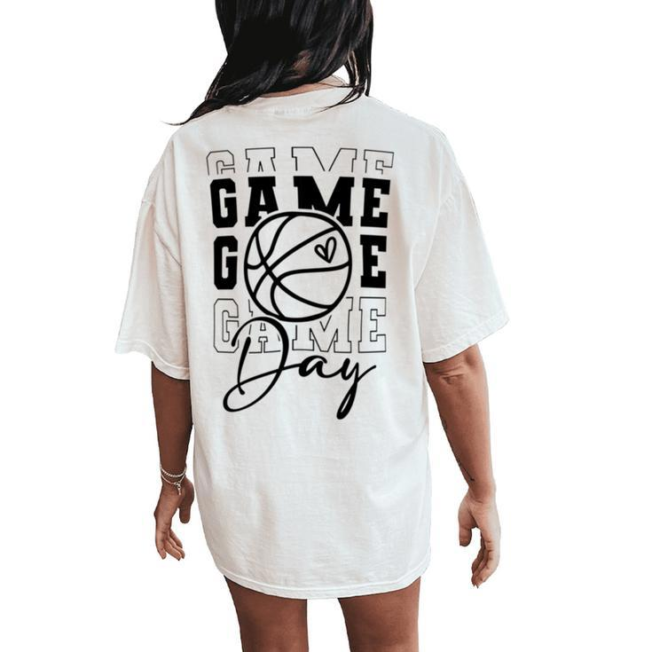 Game Day Sport Lover Basketball Mom Girl Women's Oversized Comfort T-Shirt Back Print