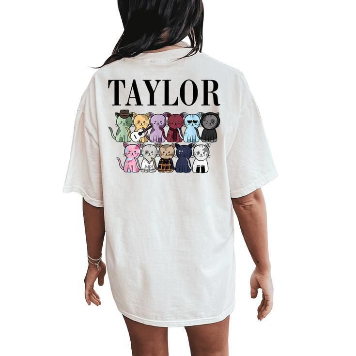 Girl Retro Taylor First Name Personalized Groovy Birthday Women's Oversized Comfort T-Shirt Back Print