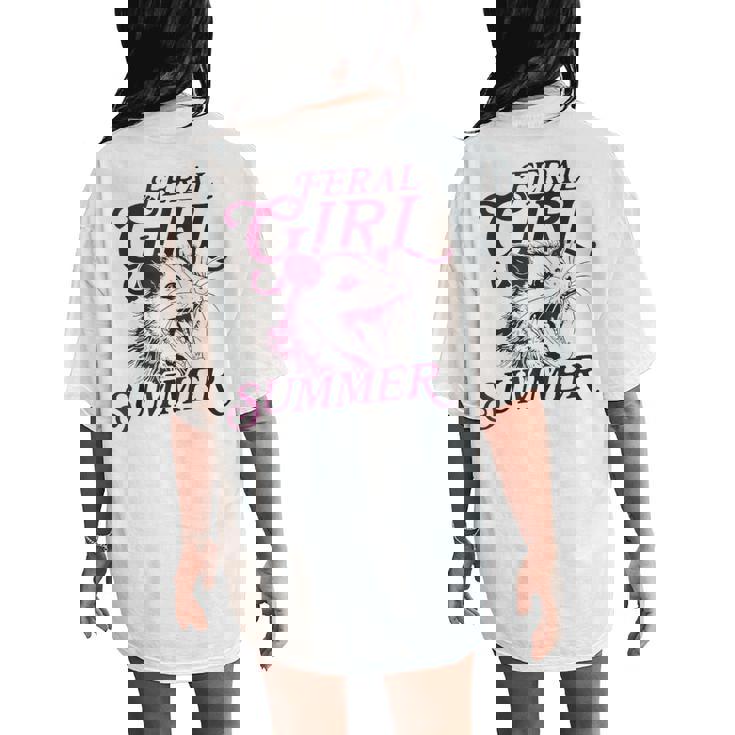 Girls Summer Vibes Feral Girl Summer Vacation Women's Oversized Comfort T-Shirt Back Print