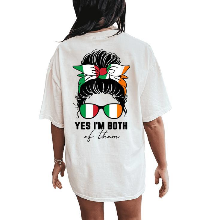 Half Italian Half Irish Girl Italy Ireland Flag Women's Oversized Comfort T-Shirt Back Print
