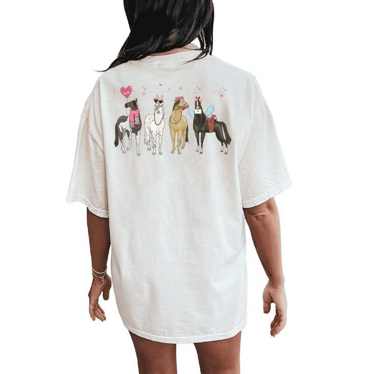 Horse Valentine's Day Horse Lover Horse Mom Women's Oversized Comfort T-Shirt Back Print