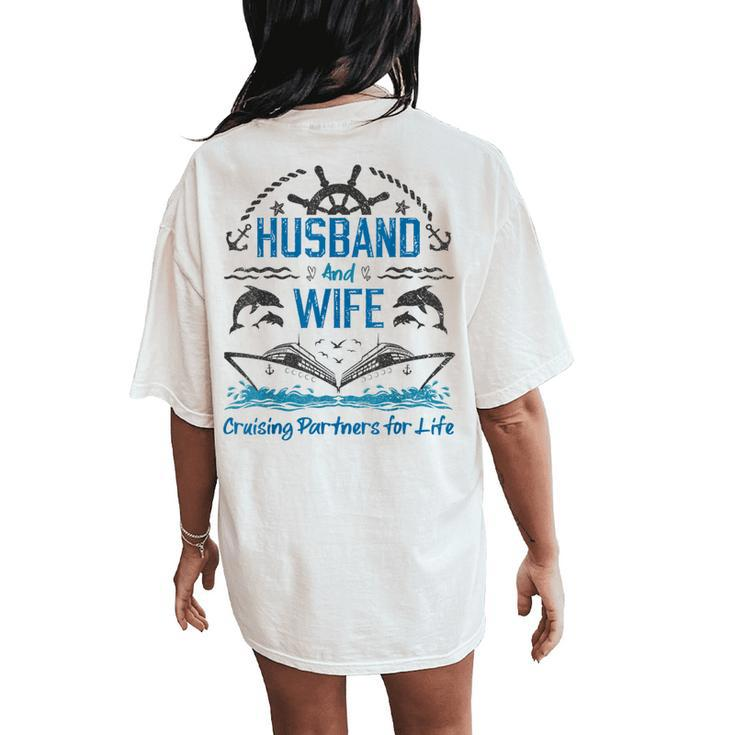 Husband And Wife Cruising Partners For Life For Couples Women's Oversized Comfort T-Shirt Back Print