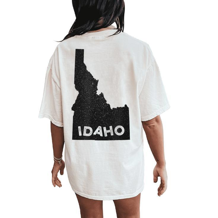 Idaho Roots State Map Home Love Pride Women's Oversized Comfort T-Shirt Back Print